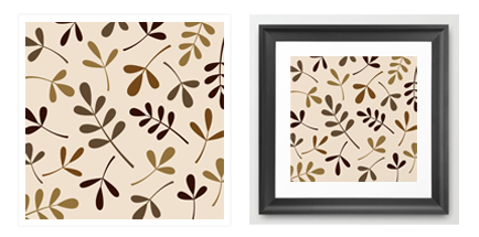 assorted leaf brown gold cream print